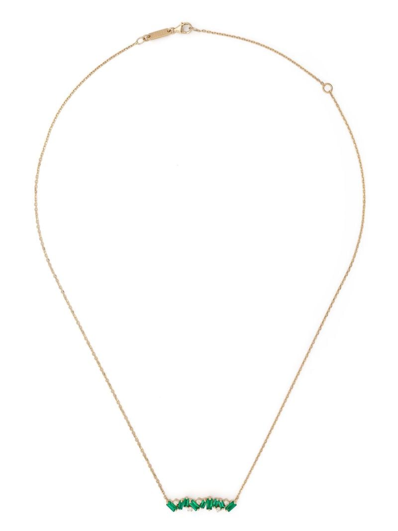 18k Yellow Gold Frenzy Emerald and Diamond Necklace