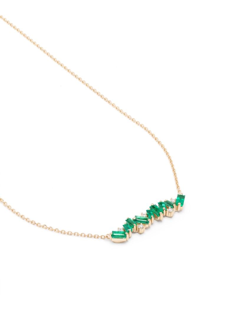 18k Yellow Gold Frenzy Emerald and Diamond Necklace
