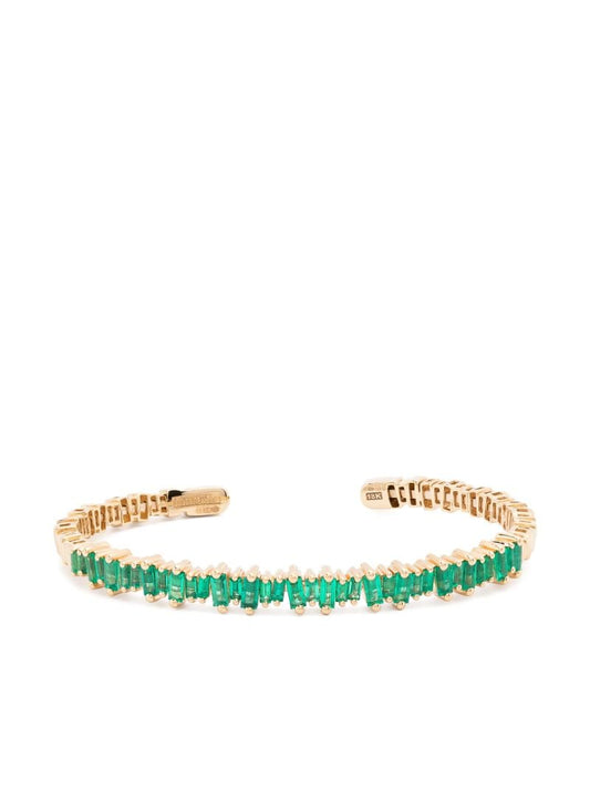 18k Yellow Gold Bold Emerald Bracelet