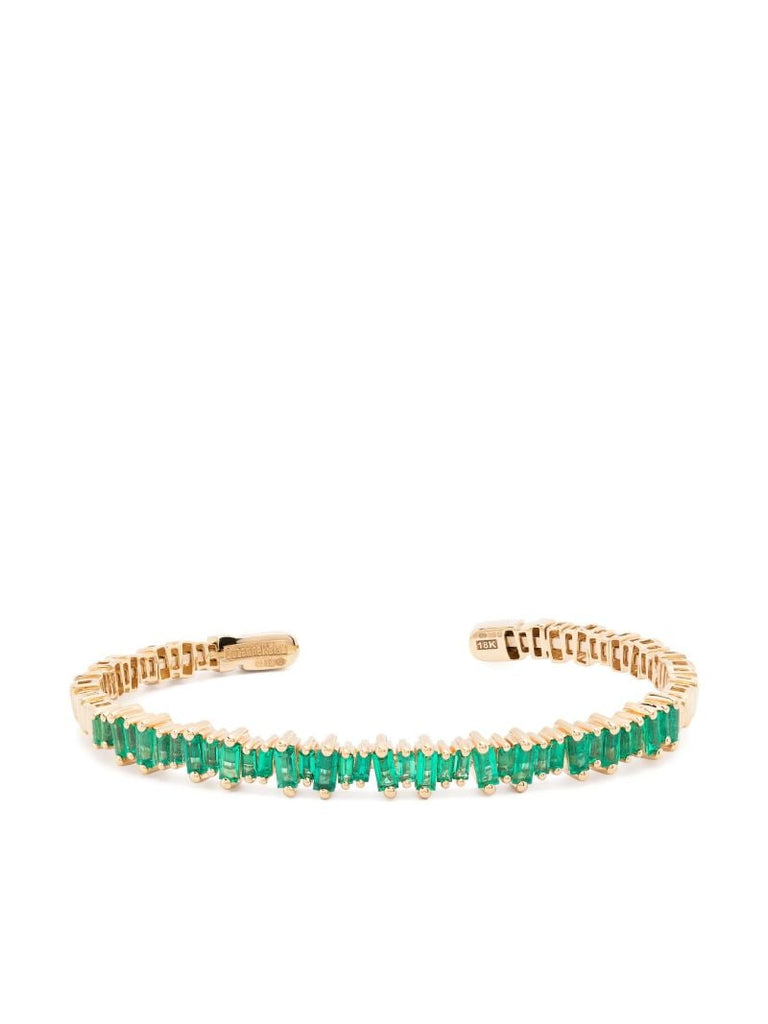 18k Yellow Gold Bold Emerald Bracelet