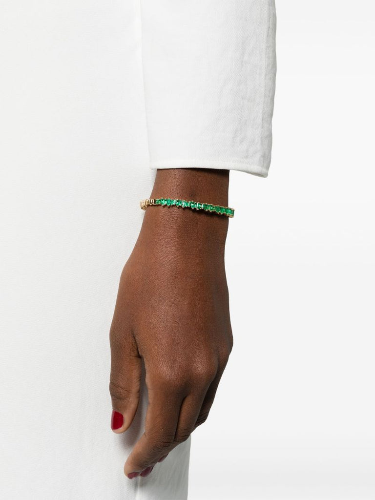 18k Yellow Gold Bold Emerald Bracelet
