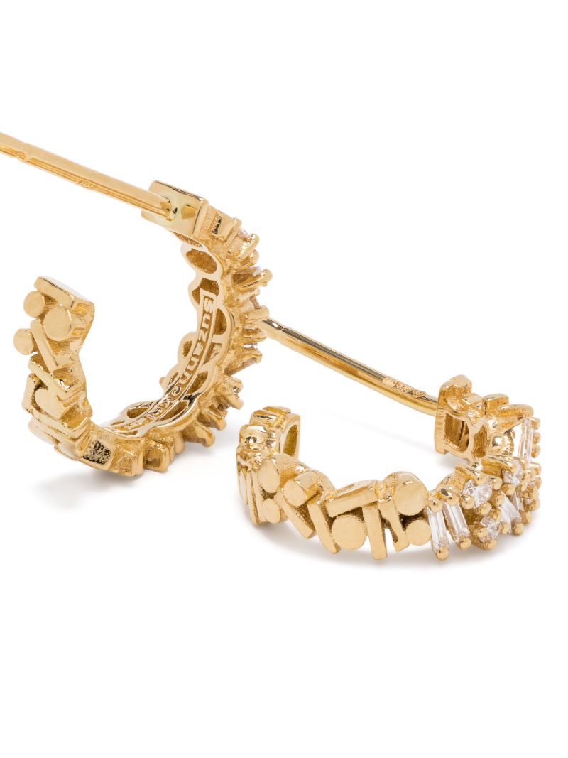 18k Yellow Gold Classic Icon Diamond Hoop Earrings