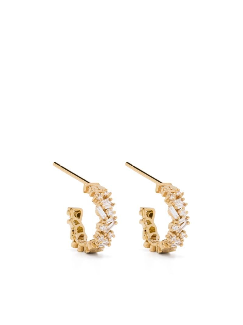 18k Yellow Gold Classic Icon Diamond Hoop Earrings