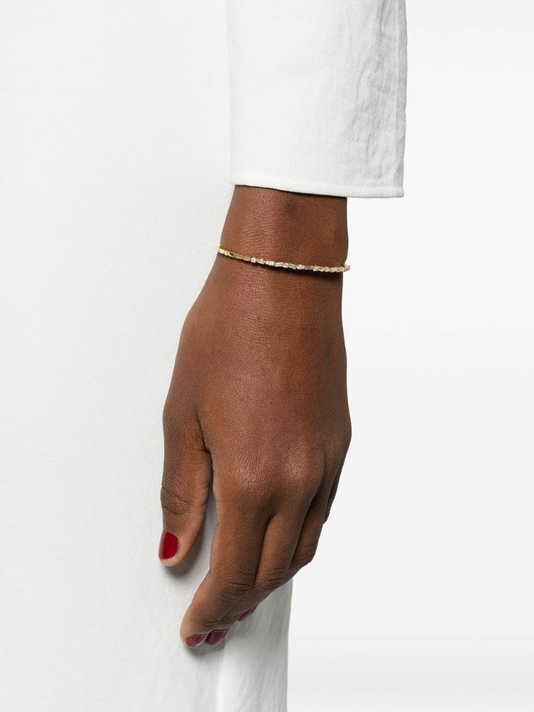 18k Yellow Gold Thin Mix Diamond Bracelet