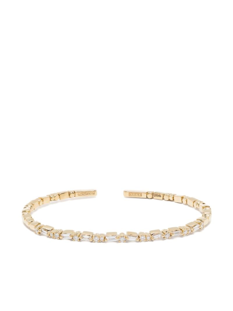 18k Yellow Gold Thin Mix Diamond Bracelet