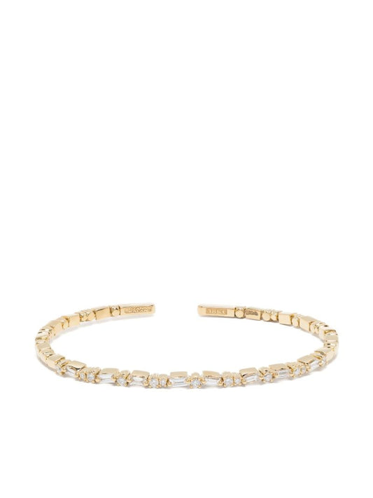 18k Yellow Gold Thin Mix Diamond Bracelet