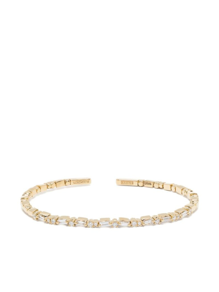 18k Yellow Gold Thin Mix Diamond Bracelet