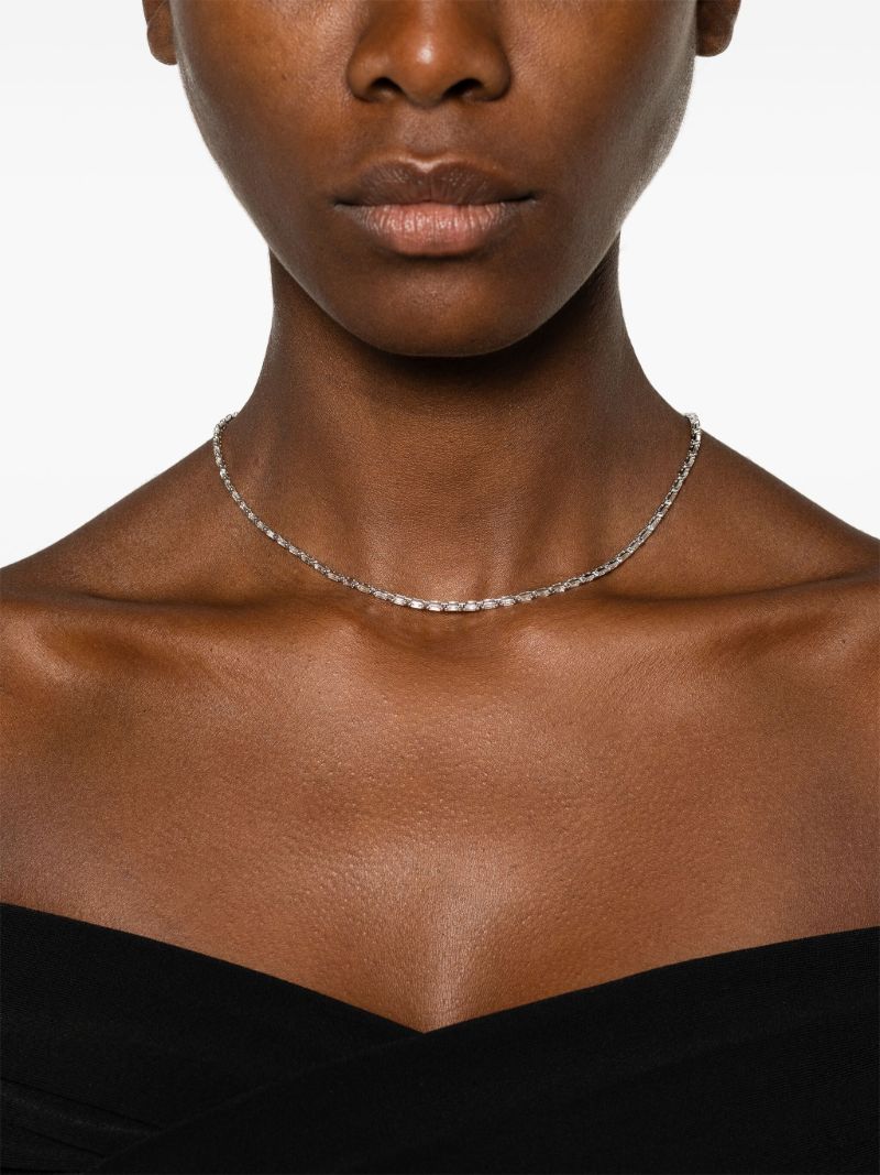 18k White Gold Linear Diamond Necklace