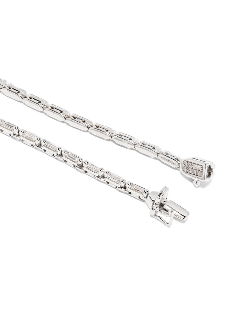 18k White Gold Linear Diamond Necklace