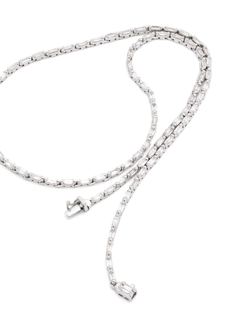 18k White Gold Linear Diamond Necklace
