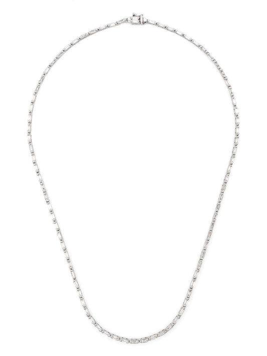 18k White Gold Linear Diamond Necklace