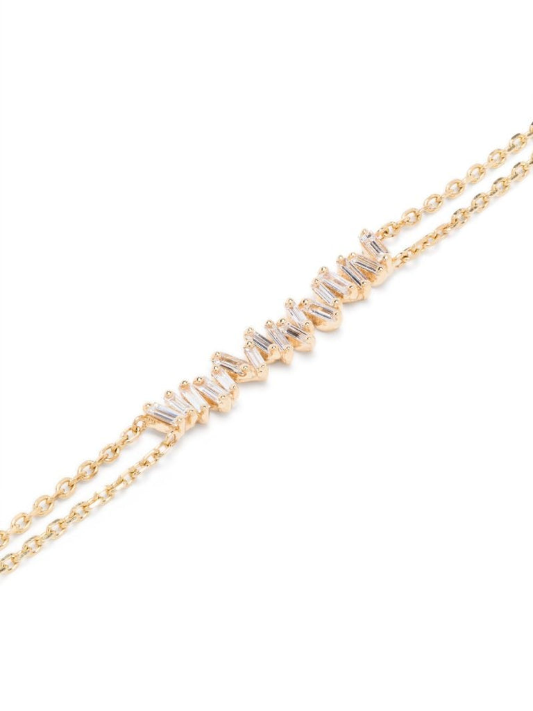 18k Yellow Gold Bar Diamond Bracelet