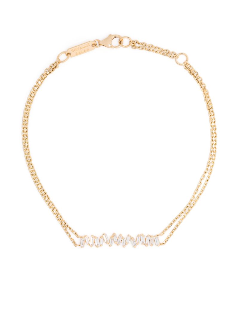 18k Yellow Gold Bar Diamond Bracelet
