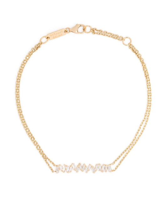 18k Yellow Gold Bar Diamond Bracelet