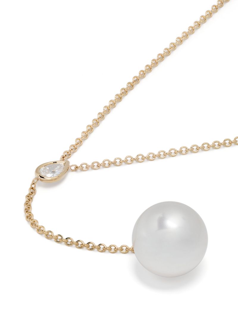 14k Yellow Gold Sea of Beauty Pearl and Diamond Necklace