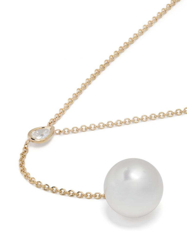 14k Yellow Gold Sea of Beauty Pearl and Diamond Necklace