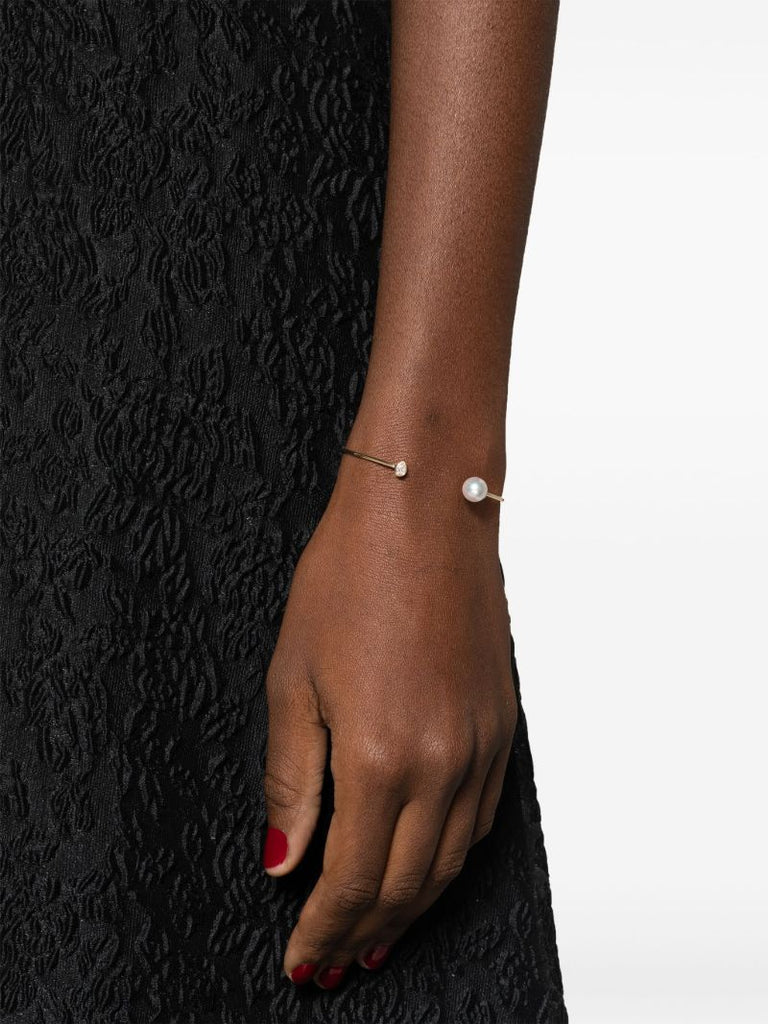 14k Yellow Gold Sea of Beauty Pearl and Diamond Bracelet