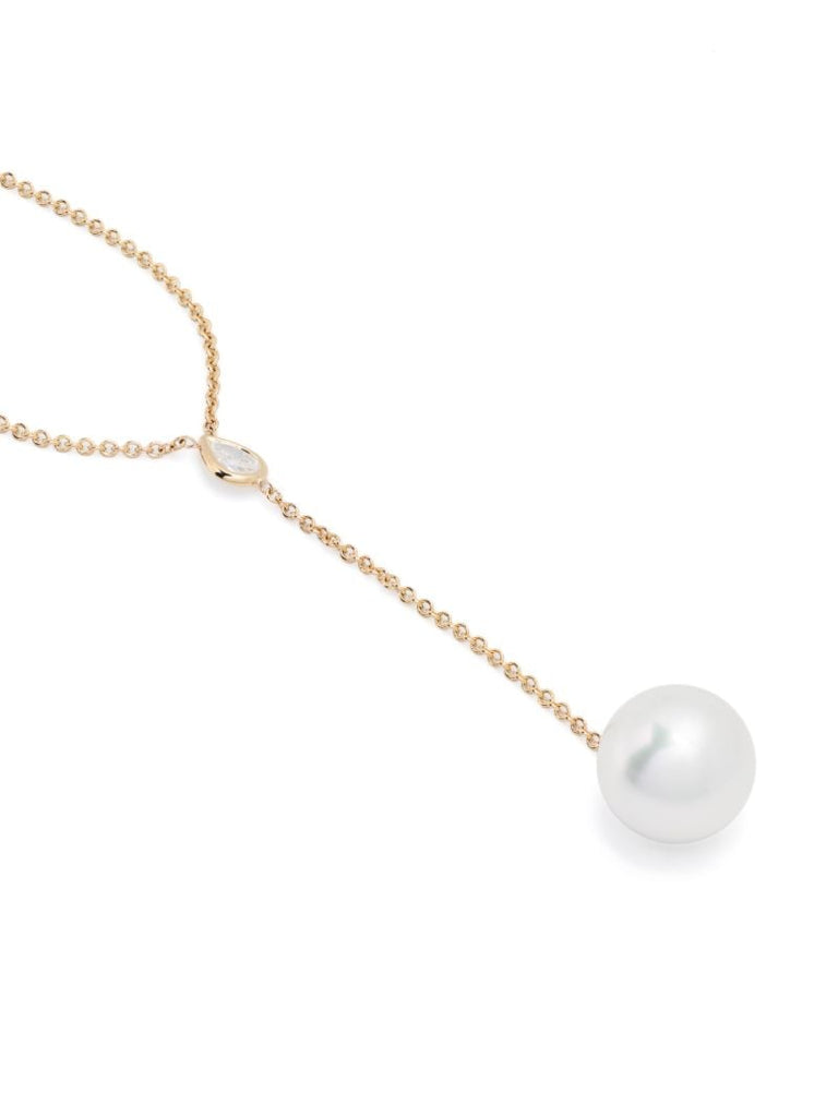 14k Yellow Gold Sea of Beauty Pearl and Diamond Necklace