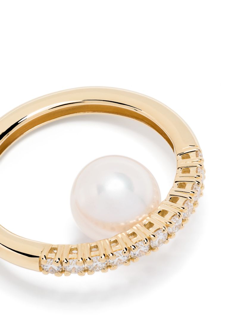 18k Yellow Gold Akoya Pearl and Diamond Earcuff