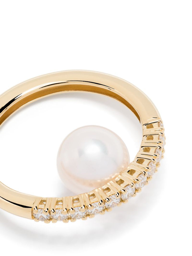18k Yellow Gold Akoya Pearl and Diamond Earcuff