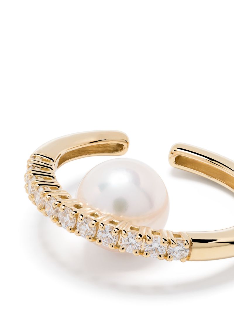 18k Yellow Gold Akoya Pearl and Diamond Earcuff