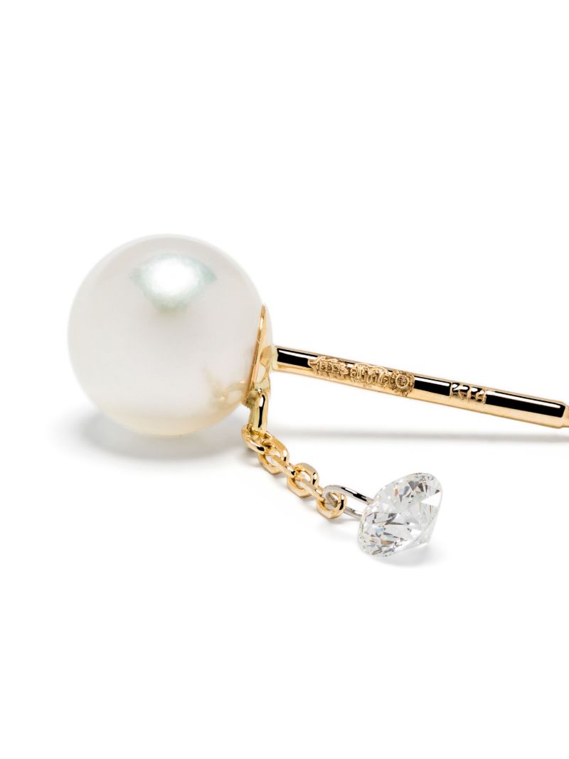 14k Yellow Gold Sea of Beauty Pearl and Diamond Earrings