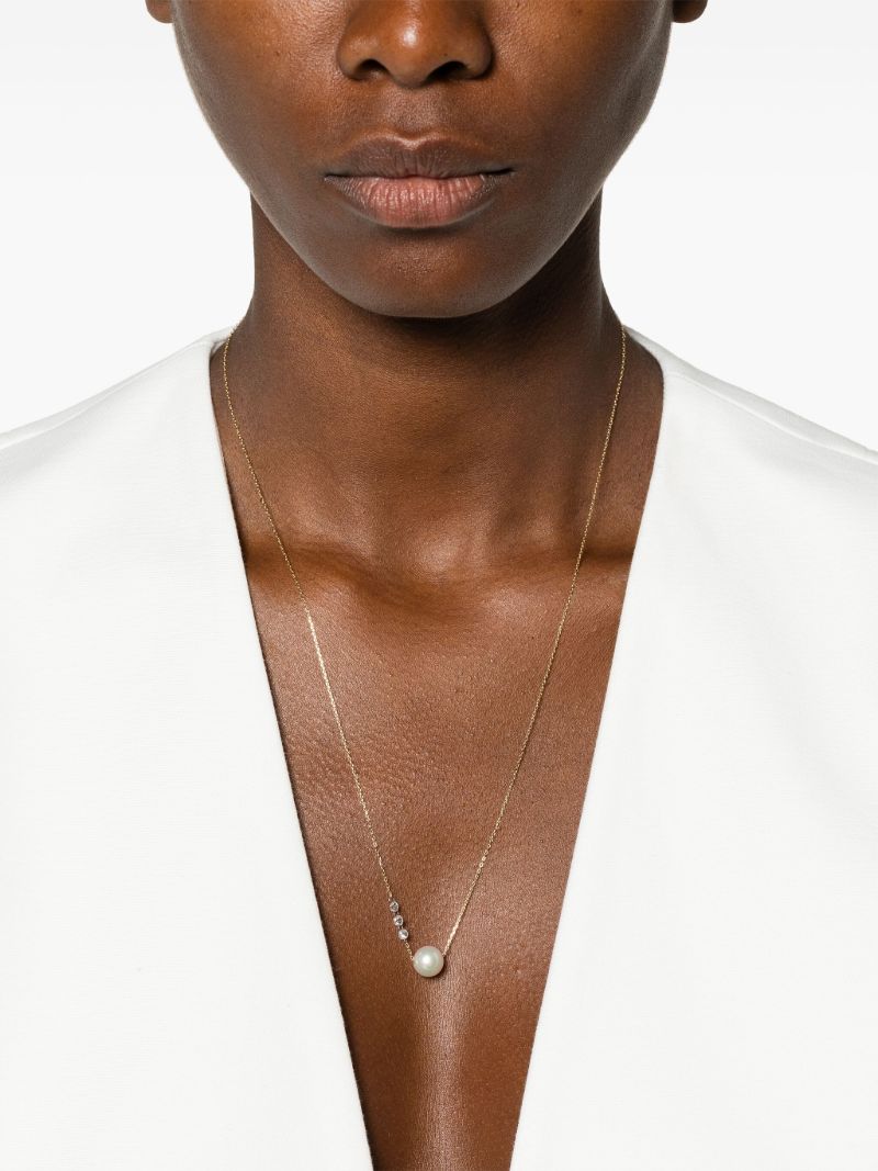 14k Yellow Gold Sea of Beauty Pearl and Diamond Necklace