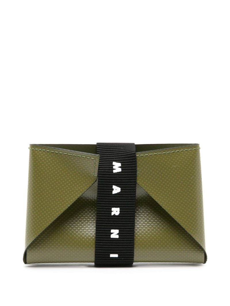Green Folded Leather Card Holder