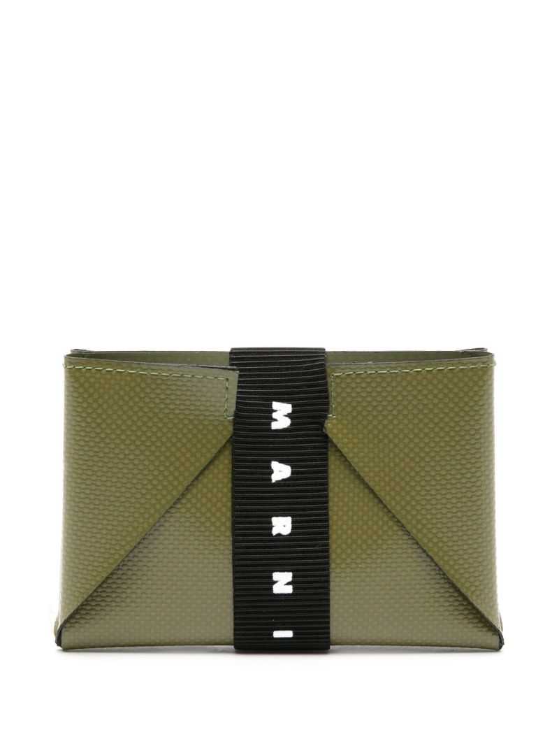 Green Folded Leather Card Holder