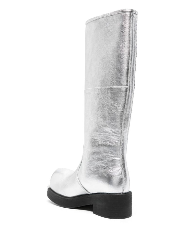 Silver-tone 50 Leather Boots