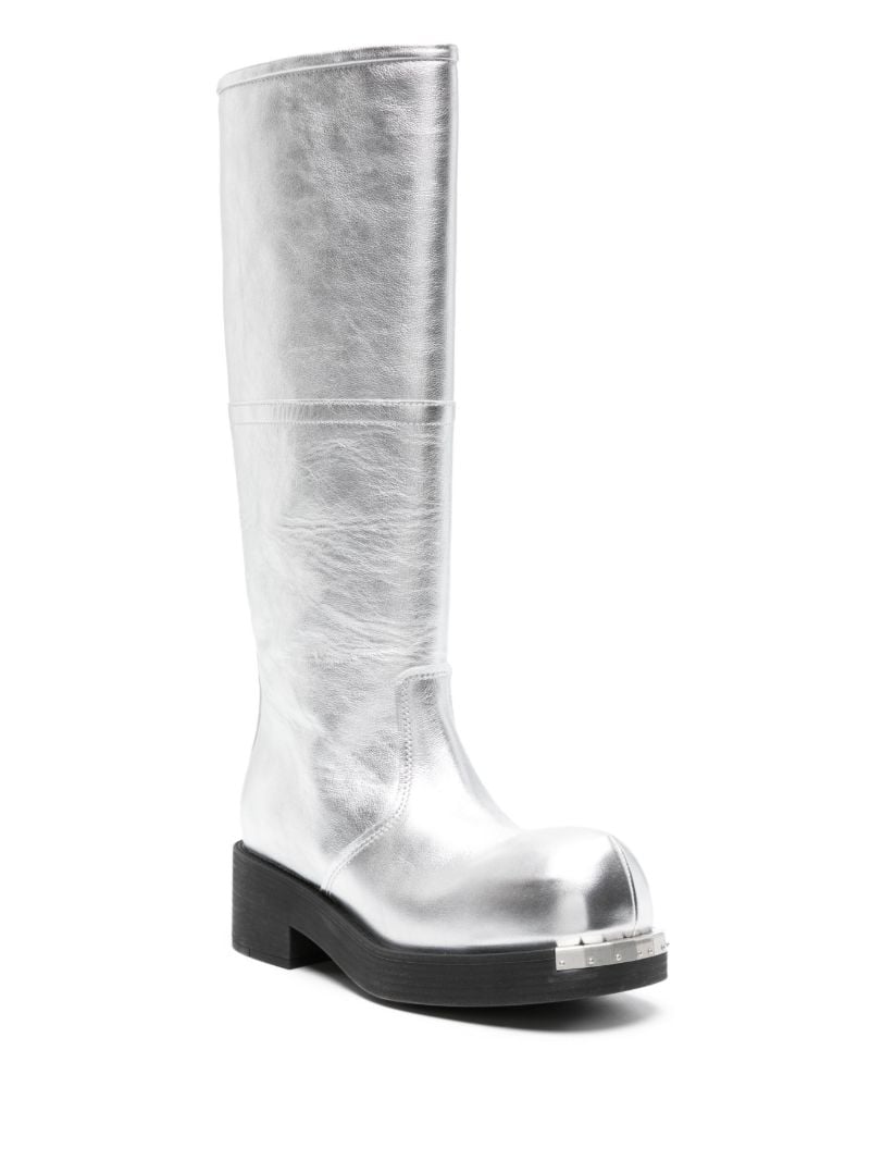 Silver-tone 50 Leather Boots