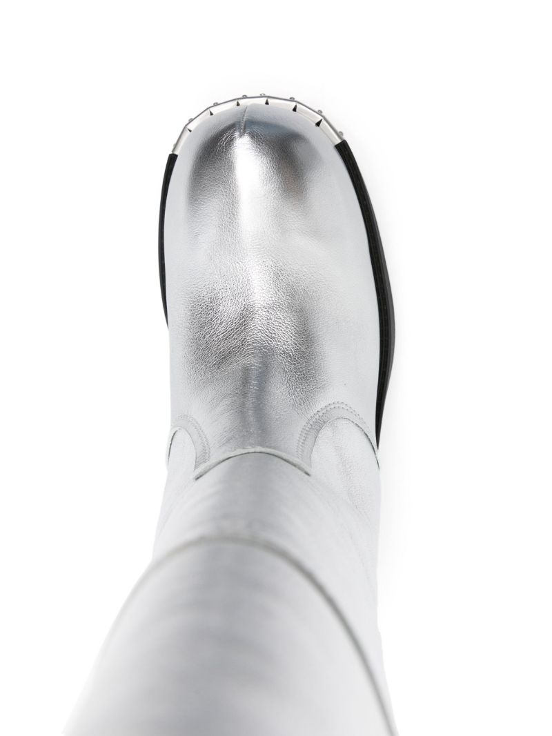 Silver-tone 50 Leather Boots