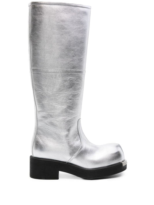 Silver-tone 50 Leather Boots