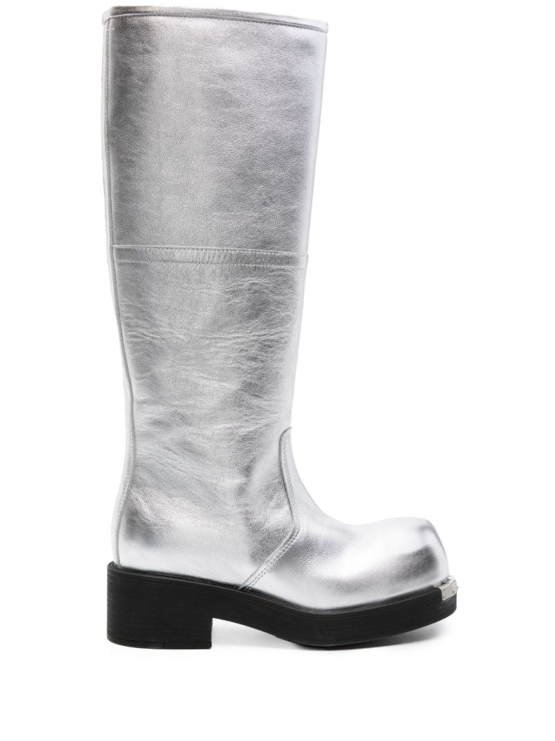 Silver-tone 50 Leather Boots