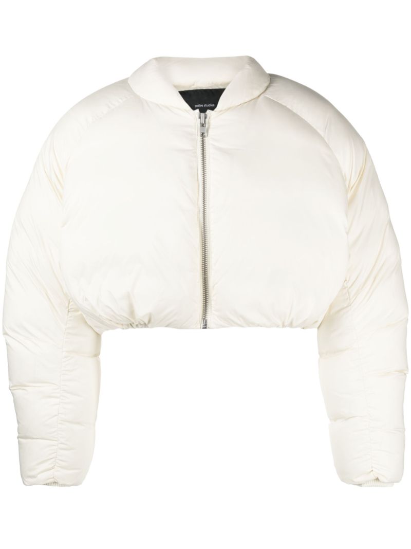 White Pillow Cropped Down Jacket