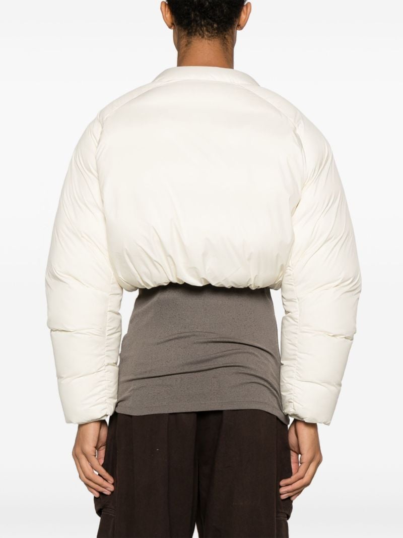 White Pillow Cropped Down Jacket