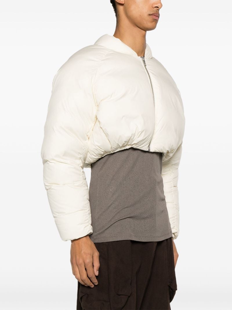 White Pillow Cropped Down Jacket