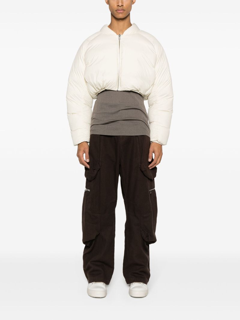 White Pillow Cropped Down Jacket