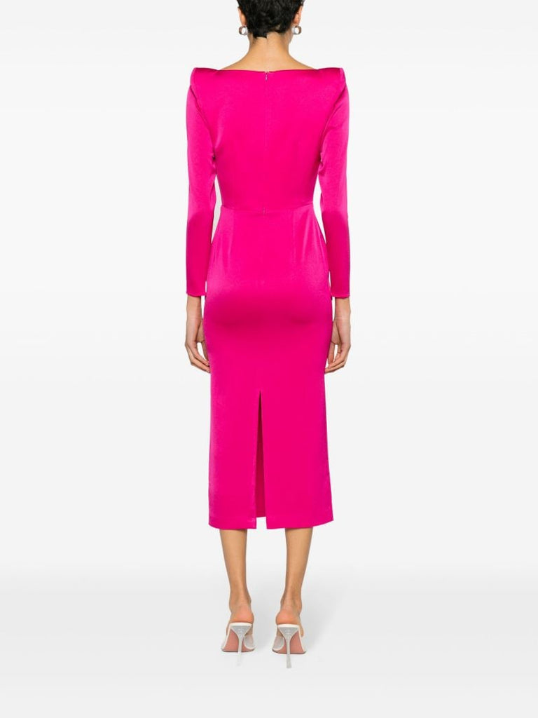 Pink Crepe Midi Dress