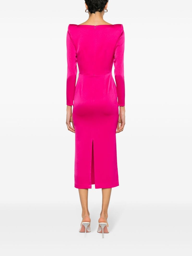 Pink Crepe Midi Dress