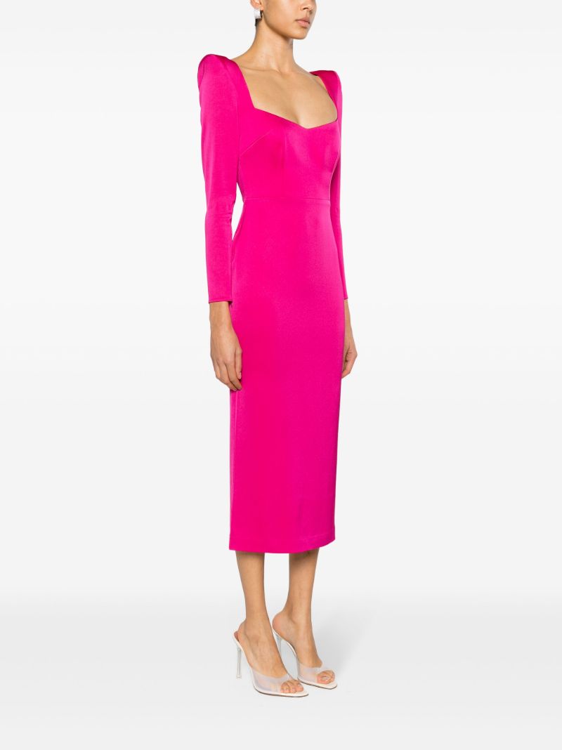 Pink Crepe Midi Dress