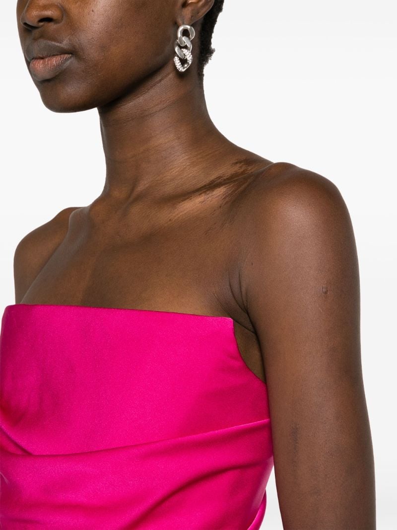 Pink Strapless Draped Mini Dress