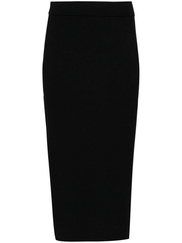 Black Solange Knitted Midi Skirt