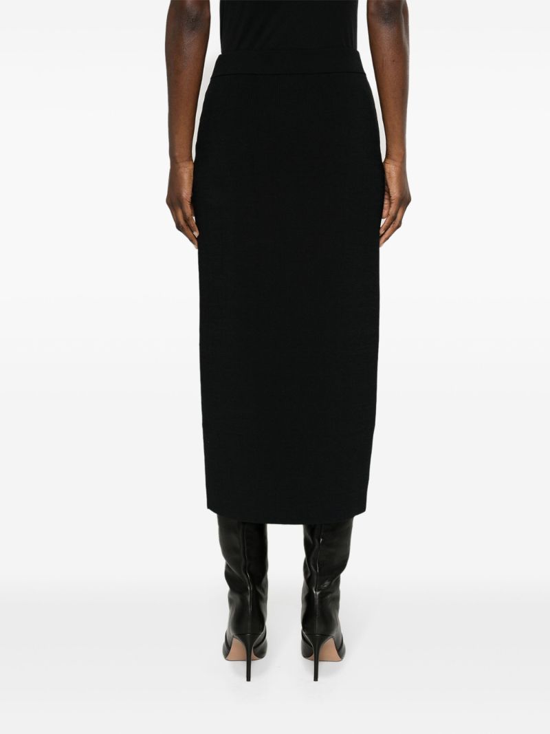 Black Solange Knitted Midi Skirt