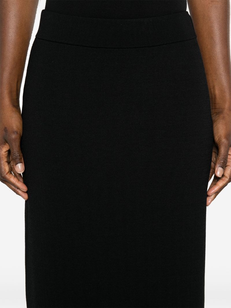 Black Solange Knitted Midi Skirt