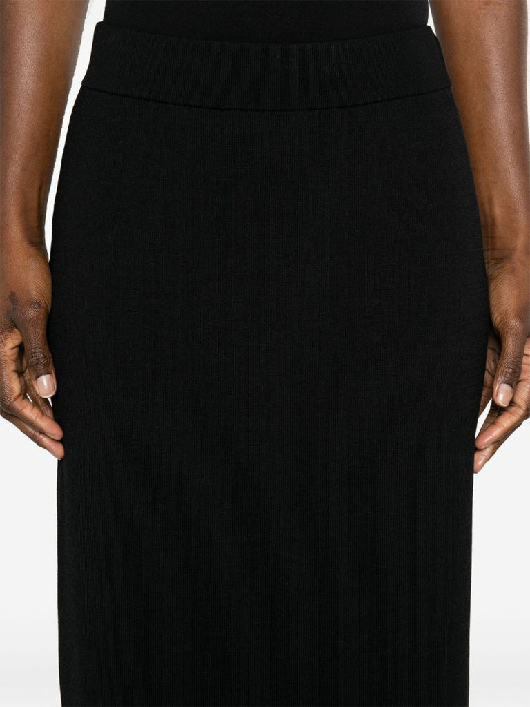 Black Solange Knitted Midi Skirt