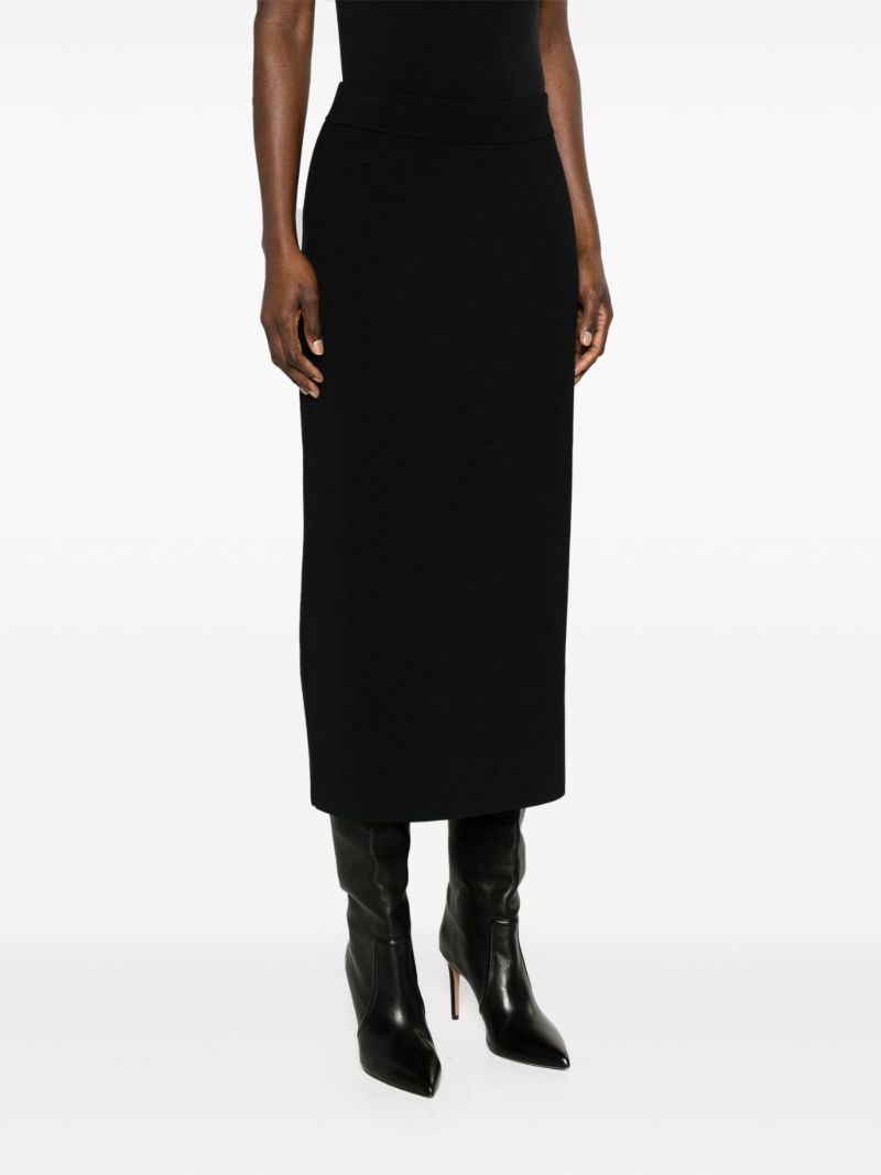 Black Solange Knitted Midi Skirt