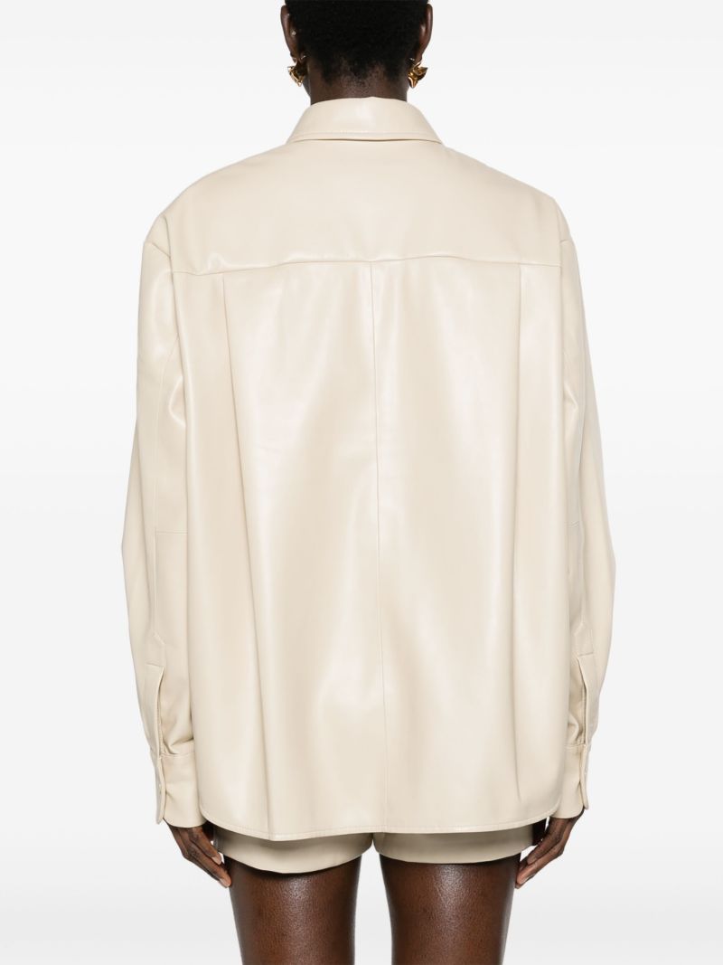 Neutral Chrissie Faux-leather Shirt
