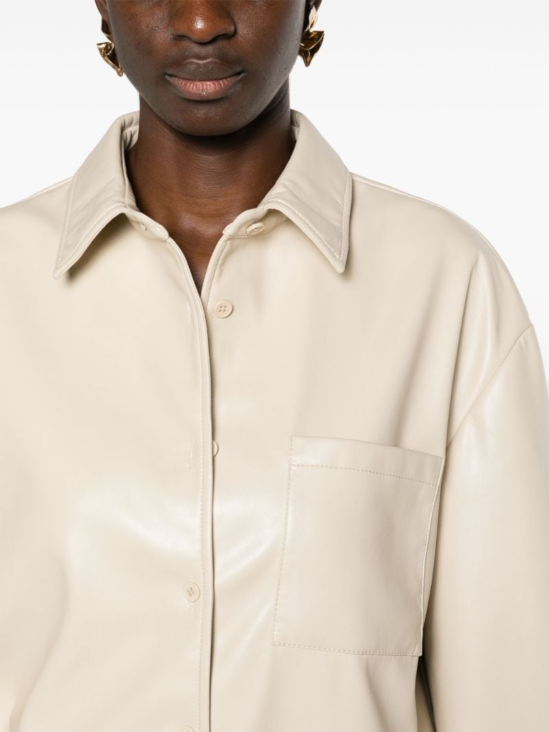 Neutral Chrissie Faux-leather Shirt
