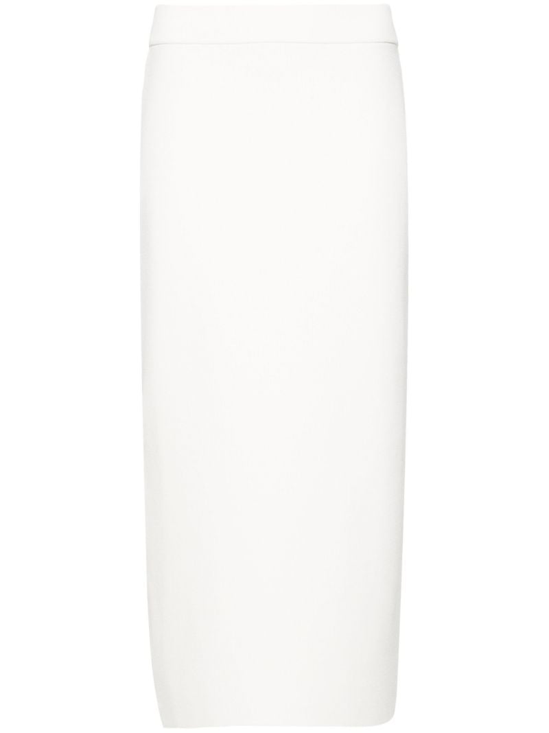White Solange Knitted Midi Skirt